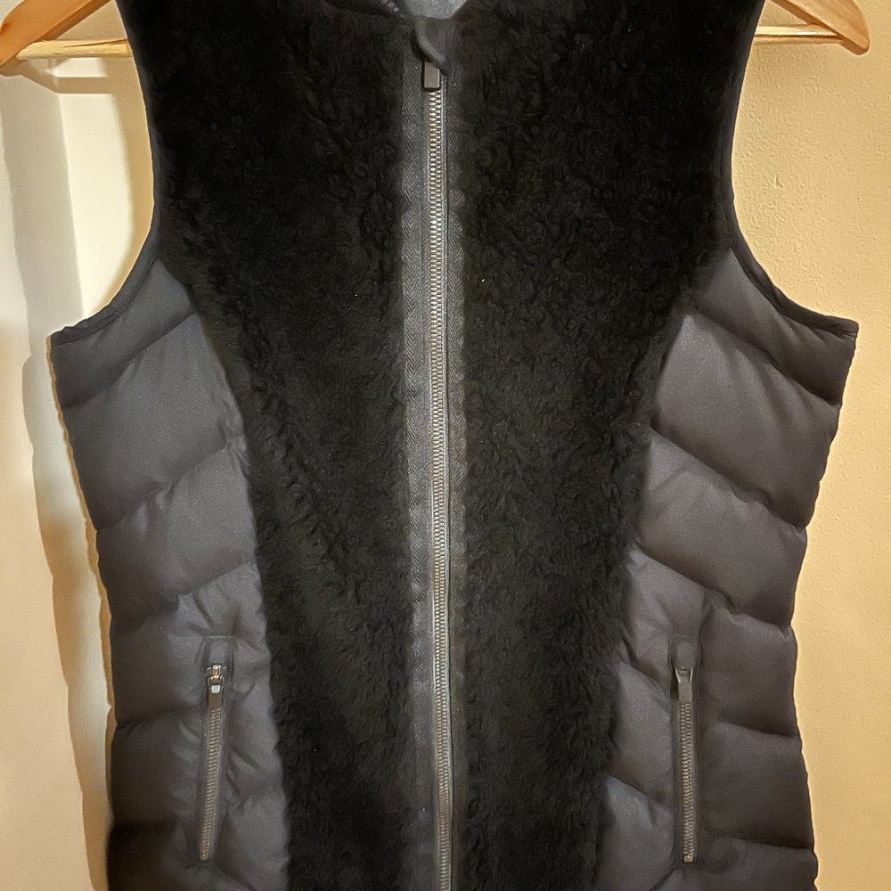 Athleta Black Down Vest with Sherpa